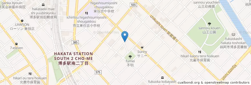 Mapa de ubicacion de キッチンハウスEIJIYA en Jepun, 福岡県, 福岡市, 博多区.