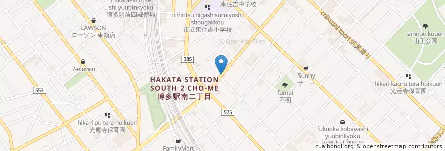 Mapa de ubicacion de らーめん en Japan, Präfektur Fukuoka, 福岡市, 博多区.