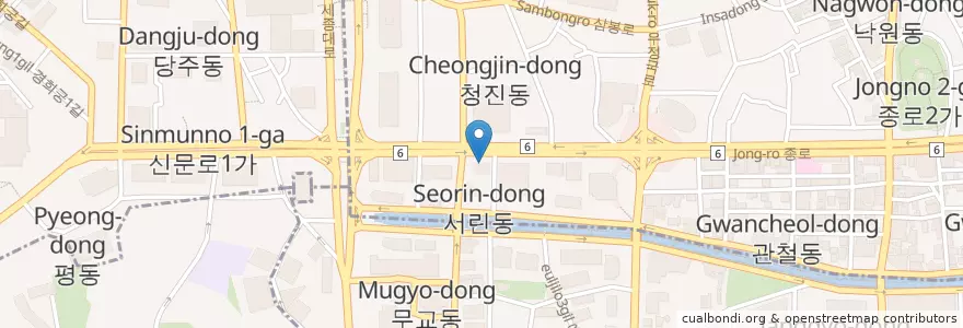 Mapa de ubicacion de 공안과 의원 en Güney Kore, Seul, 종로1·2·3·4가동.