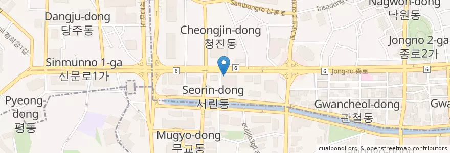 Mapa de ubicacion de KEB하나은행 SK센터 en 대한민국, 서울, 종로1·2·3·4가동.
