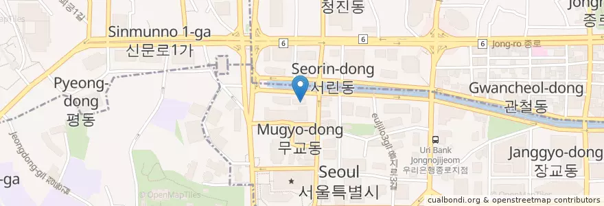 Mapa de ubicacion de KEB하나은행 무교지점 en Südkorea, Seoul, 명동.