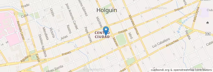 Mapa de ubicacion de Las tres Lucías en 쿠바, Holguín, Holguín.