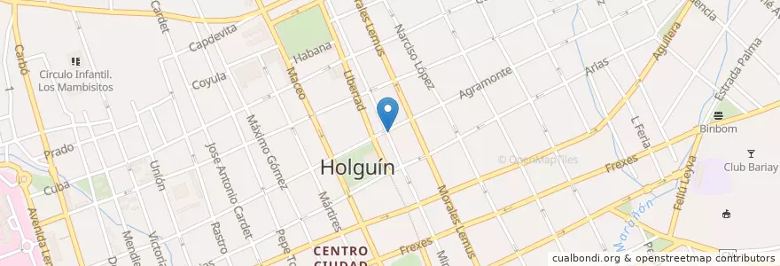 Mapa de ubicacion de ESBU Camilo Cienfuegos en キューバ, Holguín, Holguín.