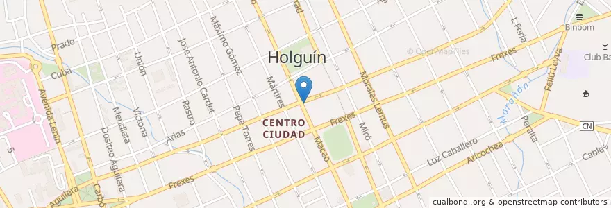Mapa de ubicacion de Banco Popular de Ahorro en كوبا, Holguín, Holguín.