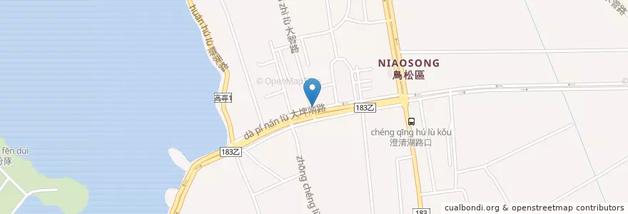 Mapa de ubicacion de 雨田自助餐 en Taiwan, Kaohsiung, 鳥松區.