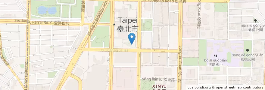 Mapa de ubicacion de 市府停車場出口 en Taiwan, 新北市, Taipei, 信義區.