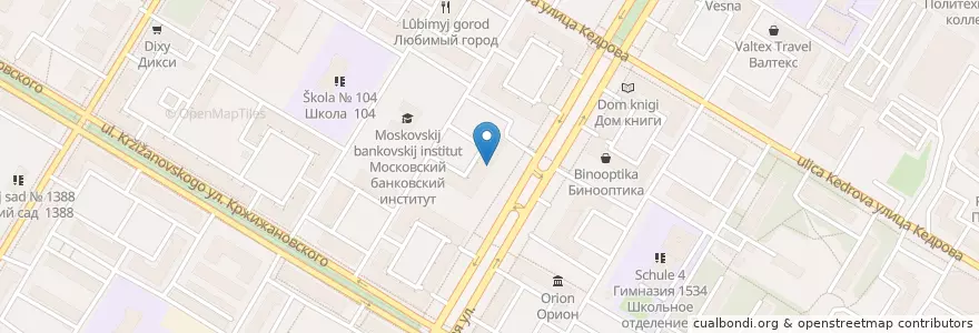 Mapa de ubicacion de Столички en Rusia, Distrito Federal Central, Москва, Юго-Западный Административный Округ, Академический Район.