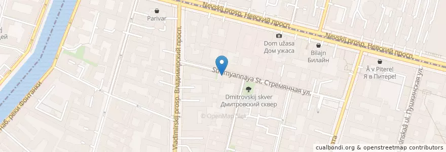 Mapa de ubicacion de Granada en 俄罗斯/俄羅斯, Северо-Западный Федеральный Округ, 列宁格勒州, Санкт-Петербург, Центральный Район.