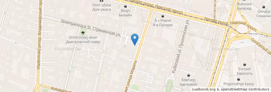 Mapa de ubicacion de Sasha's Bar en Russland, Föderationskreis Nordwest, Oblast Leningrad, Sankt Petersburg, Центральный Район.