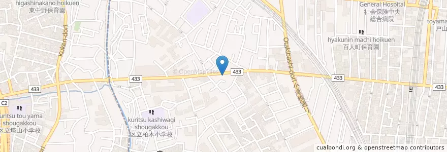 Mapa de ubicacion de カモハラ歯科 en 日本, 东京都/東京都, 新宿区/新宿區.