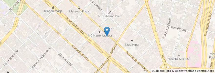 Mapa de ubicacion de Ponto de Táxi Pinhal en Brasil, Região Sudeste, São Paulo, Região Geográfica Intermediária De São Paulo, Região Metropolitana De São Paulo, Região Imediata De São Paulo, São Paulo.