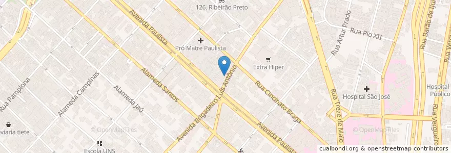 Mapa de ubicacion de Trianon en Brésil, Région Sud-Est, São Paulo, Região Geográfica Intermediária De São Paulo, Região Metropolitana De São Paulo, Região Imediata De São Paulo, São Paulo.