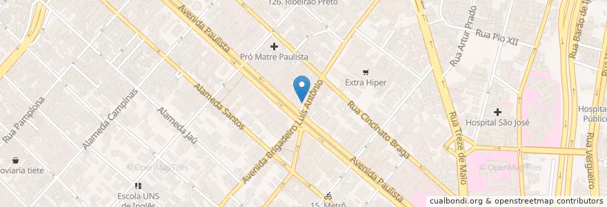 Mapa de ubicacion de Veneza Grill & Lanches en ブラジル, 南東部地域, サンパウロ, Região Geográfica Intermediária De São Paulo, Região Metropolitana De São Paulo, Região Imediata De São Paulo, サンパウロ.
