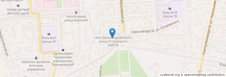 Mapa de ubicacion de Санкт-Петербургская школа телевидения en Russland, Föderationskreis Südrussland, Region Krasnodar, Городской Округ Краснодар.