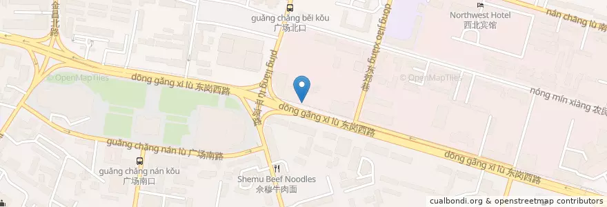 Mapa de ubicacion de 中国银行 en Cina, Gansu, 兰州市 (Lanzhou), 城关区.