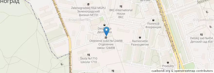 Mapa de ubicacion de Почта банк en Russia, Distretto Federale Centrale, Oblast' Di Mosca, Москва, Зеленоградский Административный Округ, Район Матушкино.