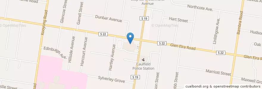Mapa de ubicacion de caulfield library en 오스트레일리아, Victoria, City Of Glen Eira.