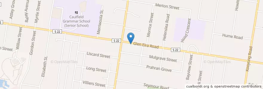 Mapa de ubicacion de glovers station en أستراليا, ولاية فيكتوريا, City Of Glen Eira.