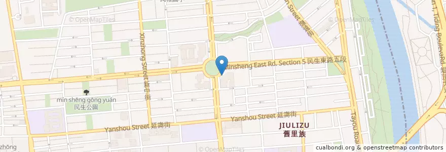Mapa de ubicacion de 民生社區垃圾桶3 en Taiwan, Nuova Taipei, Taipei, Distretto Di Songshan.