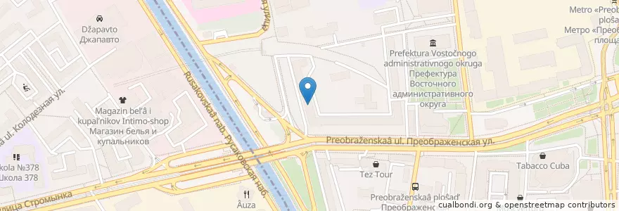 Mapa de ubicacion de РосЕвроБанк en Rusland, Centraal Federaal District, Moskou, Восточный Административный Округ, Район Преображенское.