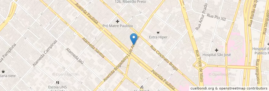 Mapa de ubicacion de Melk Restaurante en ブラジル, 南東部地域, サンパウロ, Região Geográfica Intermediária De São Paulo, Região Metropolitana De São Paulo, Região Imediata De São Paulo, サンパウロ.