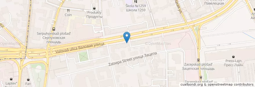 Mapa de ubicacion de Тоже паб en Rusia, Distrito Federal Central, Москва, Distrito Administrativo Central, Район Замоскворечье.