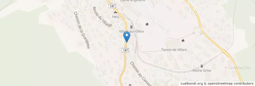 Mapa de ubicacion de La Gourmandine en Suiza, Valdia, District D'Aigle, Ollon.