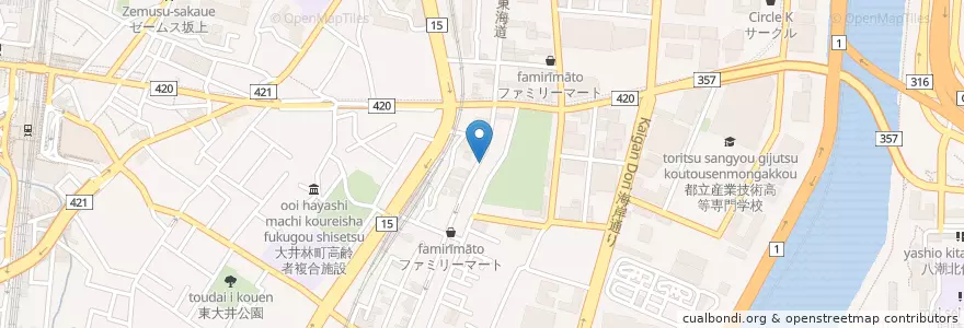 Mapa de ubicacion de 福本屋 en Japan, 東京都, 品川区.