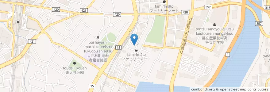 Mapa de ubicacion de とん八 en Japonya, 東京都, 品川区.