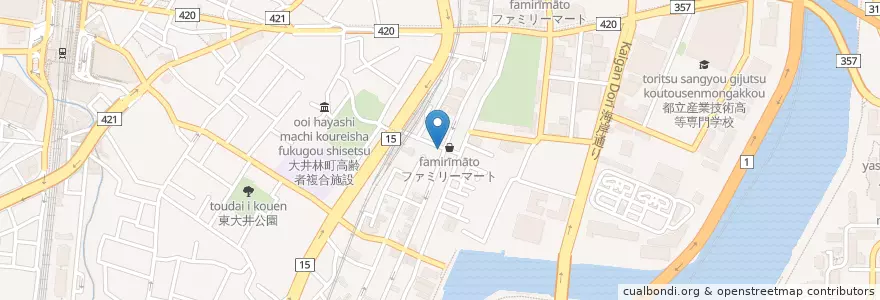 Mapa de ubicacion de しながわ食堂 en Giappone, Tokyo, 品川区.