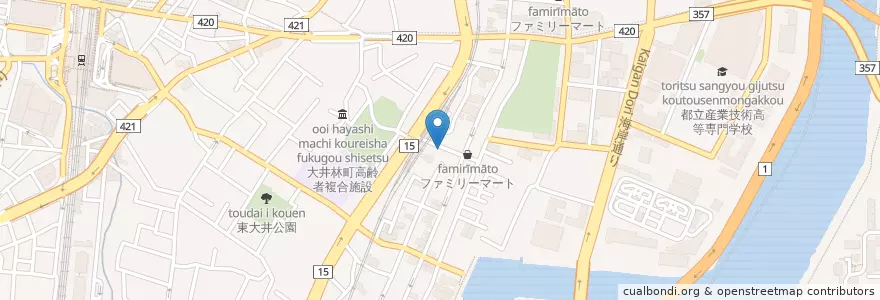 Mapa de ubicacion de 台湾キッチン en Jepun, 東京都, 品川区.