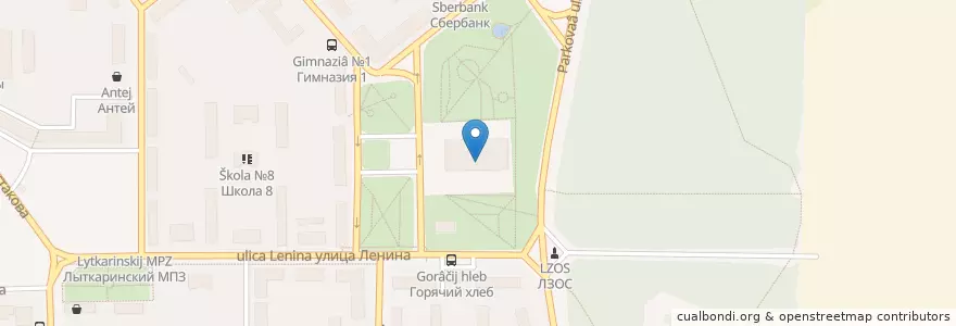Mapa de ubicacion de Дворец культуры "Мир" en Rusia, Distrito Federal Central, Óblast De Moscú, Городской Округ Лыткарино.