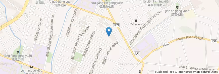 Mapa de ubicacion de 國雲停車 鴻金寶停車場 en 타이완, 신베이 시, 신좡 구.