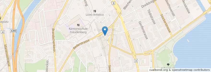 Mapa de ubicacion de Bancomat ZKB en Suisse, Zurich, District De Zurich, Zurich.