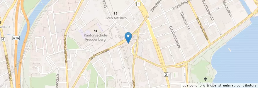 Mapa de ubicacion de Postfinance en İsviçre, Zürih, Bezirk Zürich, Zürich.