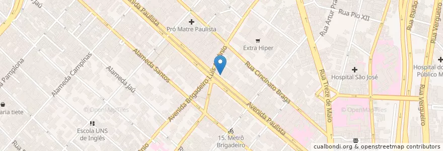 Mapa de ubicacion de Fundação Getulio Vargas en ブラジル, 南東部地域, サンパウロ, Região Geográfica Intermediária De São Paulo, Região Metropolitana De São Paulo, Região Imediata De São Paulo, サンパウロ.