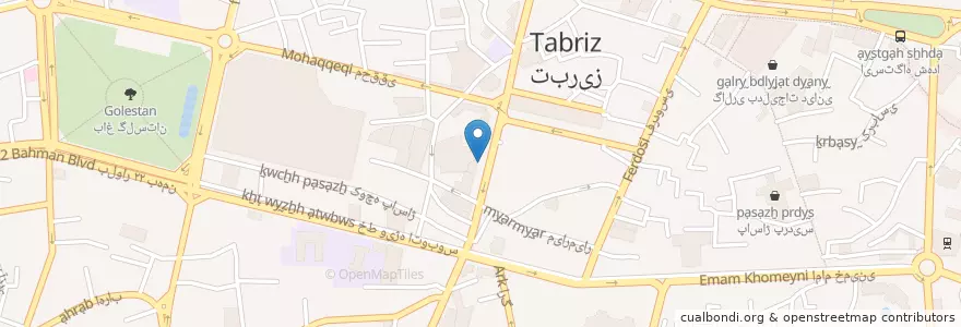 Mapa de ubicacion de مسجد حیدر علی خان en Iran, Ost-Aserbaidschan, شهرستان تبریز, بخش مرکزی شهرستان تبریز, تبریز.
