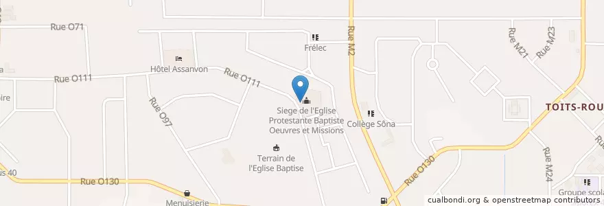 Mapa de ubicacion de Eglise protestante baptiste en 科特迪瓦, 阿比让, Yopougon.