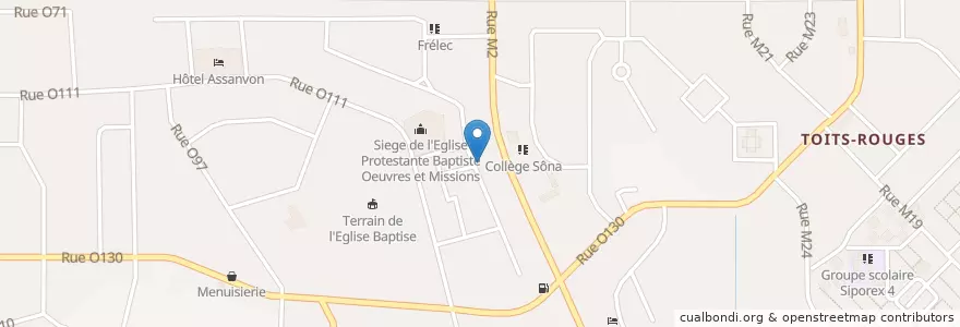 Mapa de ubicacion de École primaire l'acajou en Fildişi Sahili, Abican, Yopougon.