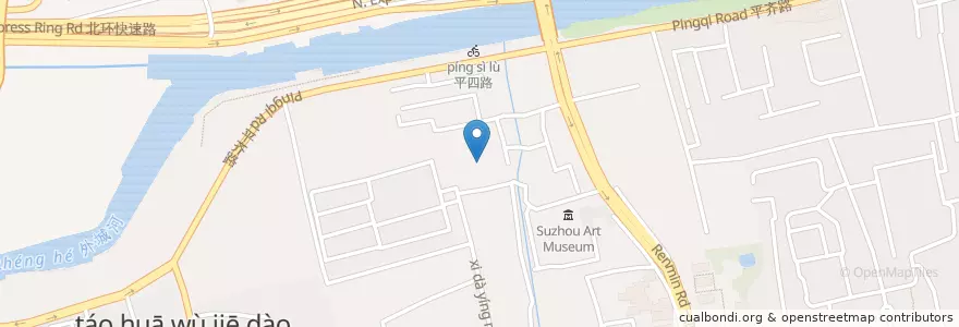 Mapa de ubicacion de suzhou kunqu opera theatre en Chine, Suzhou, Jiangsu, 金阊街道, District De Gusu.