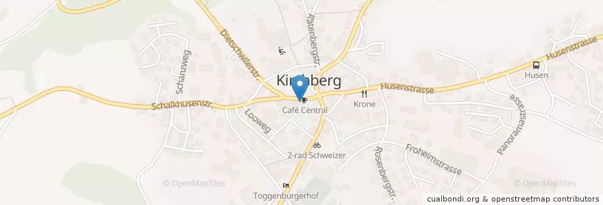 Mapa de ubicacion de Café Central en 스위스, Sankt Gallen, Wahlkreis Toggenburg, Kirchberg (Sg).