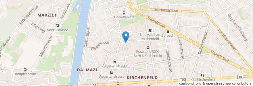 Mapa de ubicacion de Cafeteria & Shop en İsviçre, Bern/Berne, Verwaltungsregion Bern-Mittelland, Verwaltungskreis Bern-Mittelland, Bern.