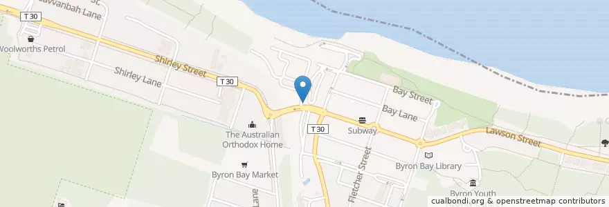 Mapa de ubicacion de Sunshine Cycles en Australia, New South Wales, Byron Shire Council.