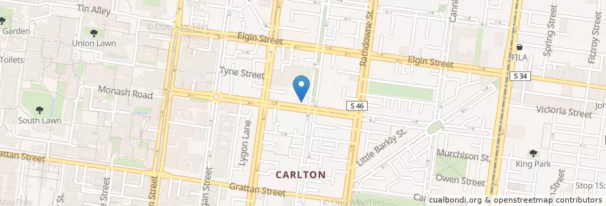 Mapa de ubicacion de Market Lane Coffee en Australia, Victoria, City Of Melbourne.
