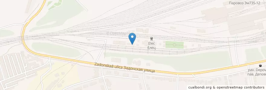 Mapa de ubicacion de Медпункт вокзала en ロシア, 中央連邦管区, リペツク州, Елецкий Район, Городской Округ Елец.