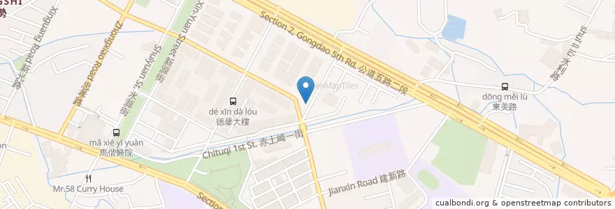 Mapa de ubicacion de 如意麵食館 en Taiwan, 臺灣省, 新竹市, 東區.