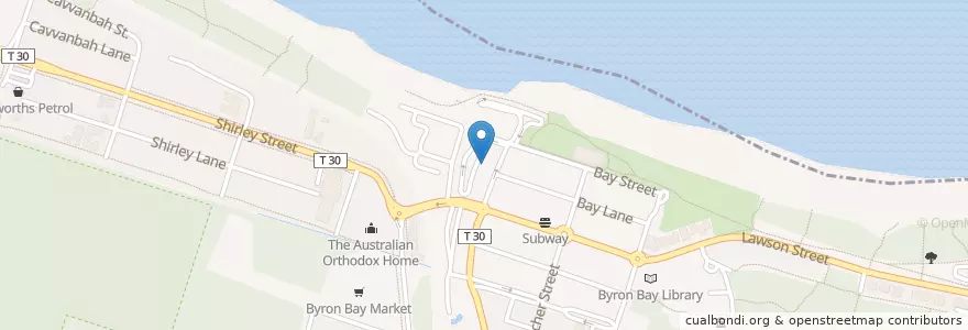 Mapa de ubicacion de Slice Pizzeria en أستراليا, نيوساوث ويلز, Byron Shire Council.