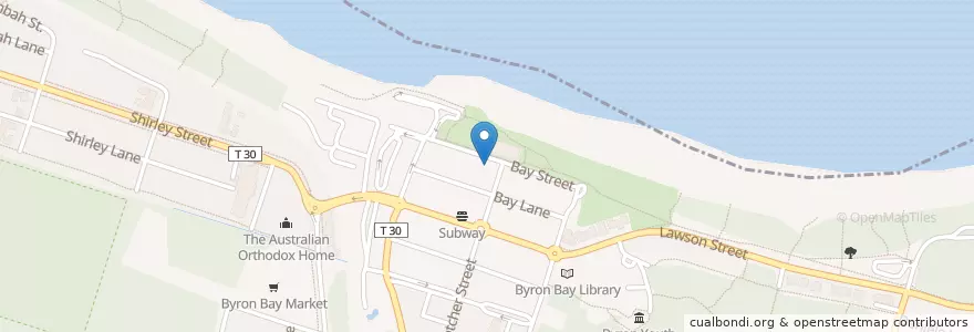 Mapa de ubicacion de Beaches & Cream en Australië, Nieuw-Zuid-Wales, Byron Shire Council.