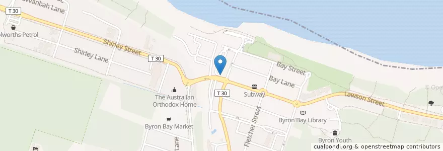 Mapa de ubicacion de BayGer en Australie, Nouvelle Galles Du Sud, Byron Shire Council.