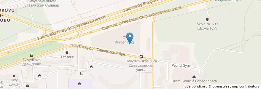 Mapa de ubicacion de Жаръ en Rusia, Distrito Federal Central, Москва, Западный Административный Округ, Район Фили-Давыдково.